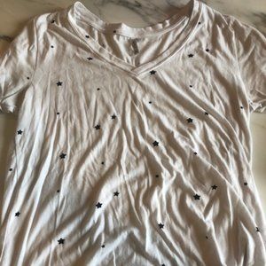 White Tee with Blue Stars - Z Supply - L